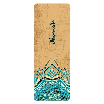 Foldable Ultra-Thin Wide 80 cm Suede Print Rubber Yoga Mat 1.5 mm - 12