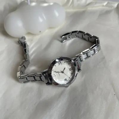 French style minimalist women's quartz watch slim band - 7