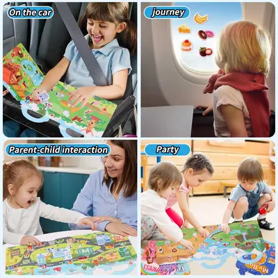 Jelly Sticker Book, 12 Designs, Reusable, Quiet Book - 5