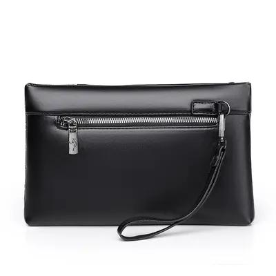 Men's Clutch Bag, Large Capacity, Soft Leather, iPad Compatible - 3
