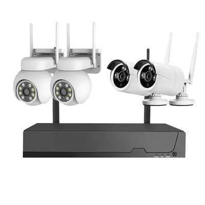 Wireless surveillance camera kit, 4 channel, full-color, night vision