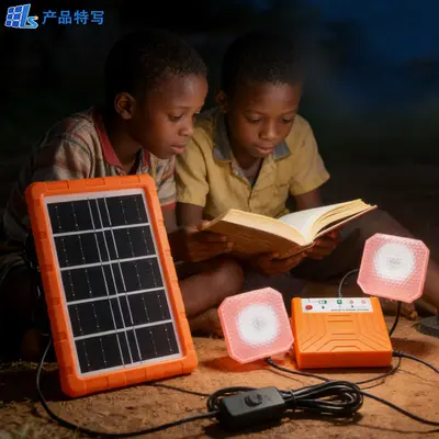 Ev tipi mini güneş enerjisi sistemi, 3 lambalı aydınlatma seti, kamp için