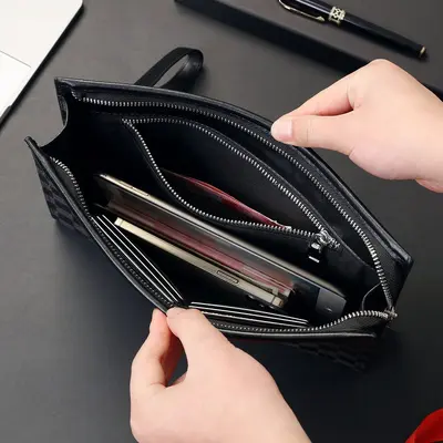 Men's Handbag, Large Capacity Everyday Business Bag with Plaid Pattern - 5