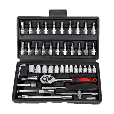 46 Parça Socket Ratchet Anahtarlar Seti Hızlı Mini Uçak Oto Onarım Ratchet Tornavida Kombinasyon Alet Seti Tam Koleksiyon