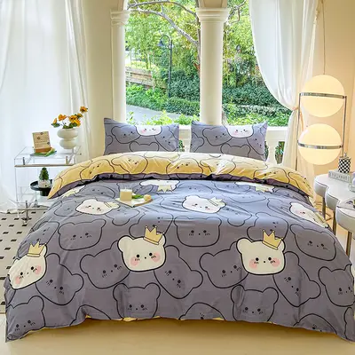 Manufacturer wholesale four-piece cartoon pattern bedding set, single sheet, dormitory sheet, duvet cover, ins-style quilt cover, three-piece set, autumn 3. - 11