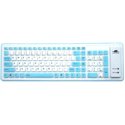 USB-Industrietastatur mit 103 Tasten und Maus-Set, kabelgebunden, faltbar, wasserdicht