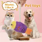Pet Peluş Balık Oyuncağı Kedi ve Köpekler İçin, Sesli ve Isırmaya Dayanıklı - 4