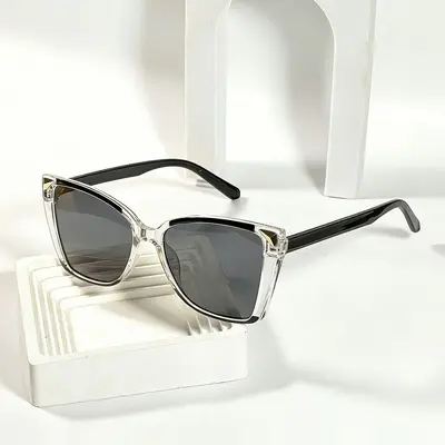 Oversized Cat-Eye Color-Block Sunglasses, Unisex - 4