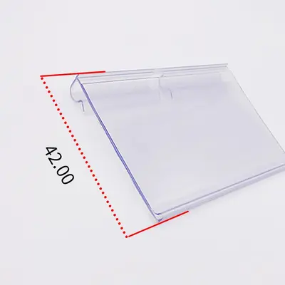 Transparent PVC Shelf Price Tags with Hanging Hook, Hole-Punched