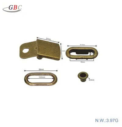Stainless Steel Oval Eyelet 4-Piece Baseball Cap/Duck Bill Cap Adjustment Buckle Wholesale - 11