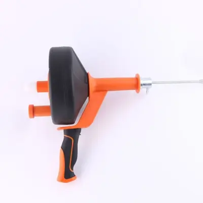 Hand-Crank Electric Drum-Type Pipe Drain Cleaner for Sinks and Toilets