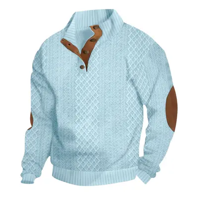 2025 Sınır ötesi erkek giyim Amazon Temu sweatshirt erkek sonbahar ve kış ince dik yaka uzun kollu jakarlı örgü kazak - 13
