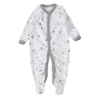 Ayaklı bebek uyku tulumu, yenidoğan tek parça pamuklu pijama