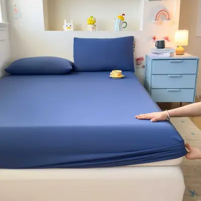 Summer Cooling Seamless Lycra Fitted Mattress Cover, 3-Piece Set - 7