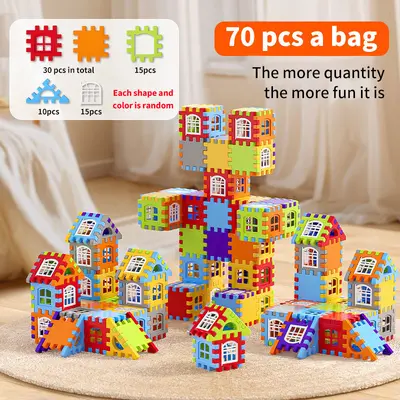 Children's Building Blocks, Large Pieces House Set for Kindergarten, Ages 6-12 - 7
