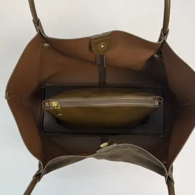 Women's Soft Leather Tote Bag, Large Capacity, Minimalist Retro Design - 5