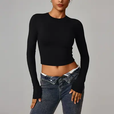 Women's Quick-Dry Long Sleeve Compression Sports Top for Yoga and Pilates - 7