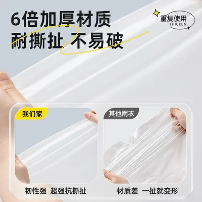 Reusable EVA Rain Poncho for Adults and Children, Extended, Waterproof