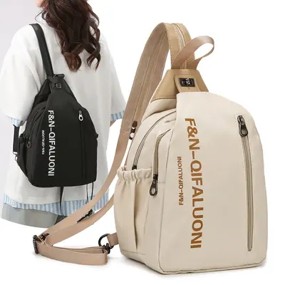 Multifunctional Women's Canvas Backpack, Multi-Compartment, Large Capacity