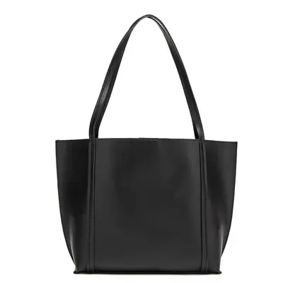 Women's Solid Color Large Tote Bag with Detachable Inner Pouch Korean Style - 5