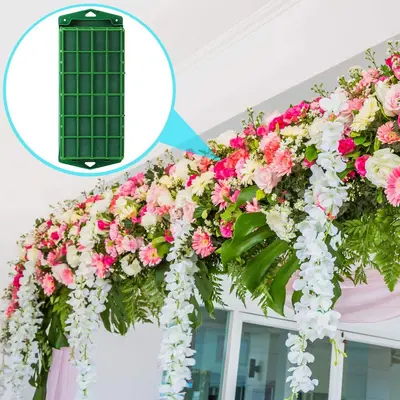 Rectangular Plastic Woven Flower Stand and Wall Decorative Flower Basket