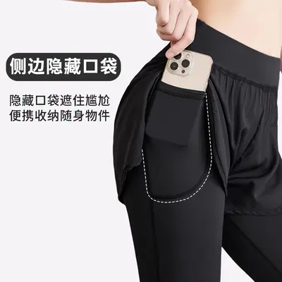Women's Summer Yoga Pants, Thin Stretch Running Capri Pants - 4
