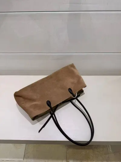 Retro Suede-Look Women's Shoulder Bag, Matte Finish, Solid Color - 7