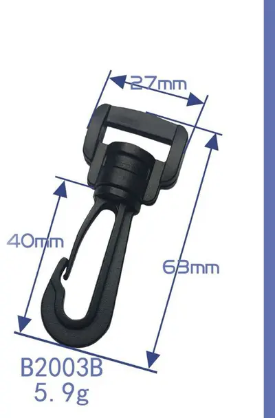 POM Plastic Rotating Dog Clasp, Swivel Webbing Hook for Bags - 9