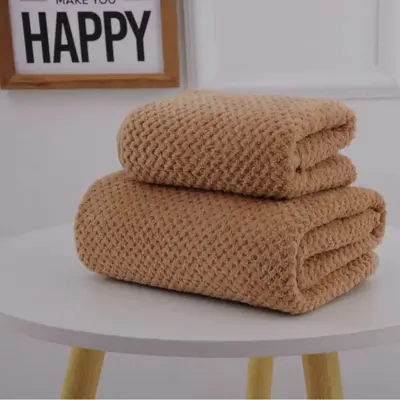 Düz ananas ekose havlu seti yumuşak ve emici çocuk yüz havlusu ev banyo havlusu mercan kadife havlu - 8