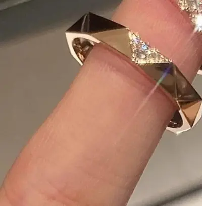 Vintage diamond lattice brushed ring for women, stackable - 7