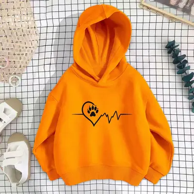 Kız çocuk bahar-sonbahar karikatür baskılı ince pamuklu sweatshirt