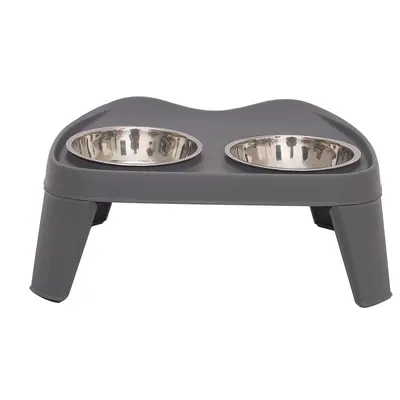 Stainless Steel Elevated Double Dog Bowl for Medium and Large Dogs