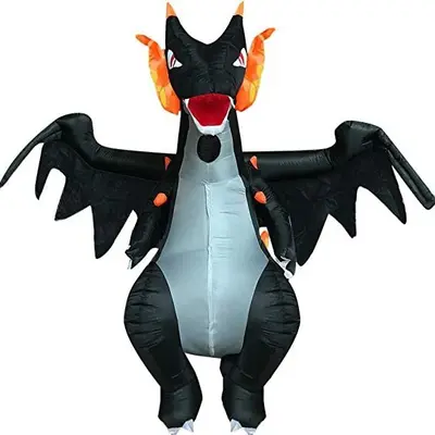 Karnaval ateş püskürten ejderha şişme kostüm, yetişkin cosplay - 2