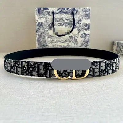 New CD Letter Buckle Genuine Leather Belt Men's Flat Grain First Layer Cowhide Casual Versatile Trendy Business Men's Waist Belt