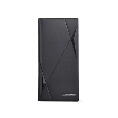 Men's Genuine Leather Long Wallet, Zipper, 19 Card Slots - 12
