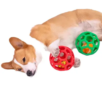 Two-Color Light-Up Mesh Latex Ball for Large Dogs, Durable Chew Toy - 5