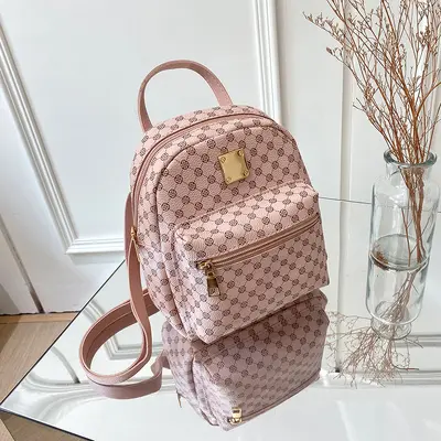 Women's backpack, floral pattern, Korean style, classic fashion - 7