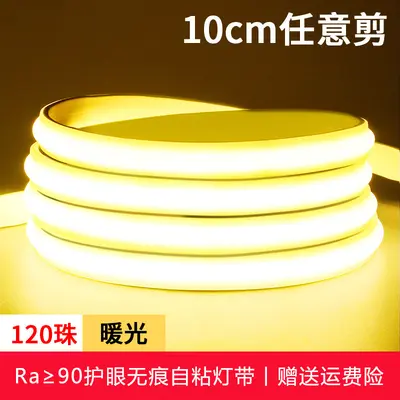 cob灯带超亮LED家用高压220V自粘吊顶硅胶工程户外工地防水软灯条 - 8