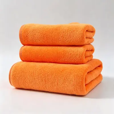 Douyin'in aynı mercan kadife havlu ve banyo havlusu seti, büyük su emici, çabuk kuruyan, tüy bırakmayan yüz havlularından oluşan üç parçalı set - 10