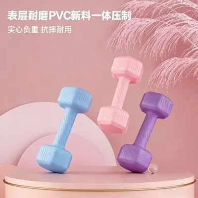 群胜哑铃女士健身器材儿童包胶男士练臂肌壶铃小哑铃套装一件代发