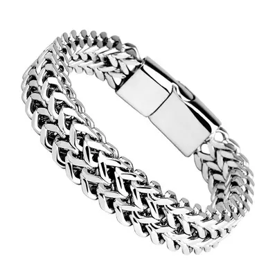 Edelstahl Herrenarmband beidseitig Punk-Design