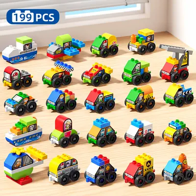 Large Particle Building Blocks Transformable Car Construction Vehicle, Ages 3-6 - 10