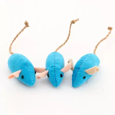 Catnip Plush Mouse Cat Toy with Molar Cleaning and Teaser Wand - 8