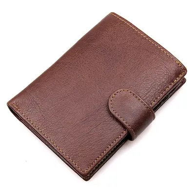 Retro Hakiki Deri Erkek Cüzdanı Üç Katlı Kısa Sığır Derisi RFID Korumalı - 3