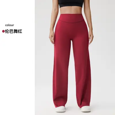 Düz Paça Yüksek Belli Çıplak His Yoga Pantolonu, Hızlı Kuruyan - 13