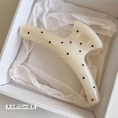 Koreanischer eleganter Haarklammer mit Punktmuster, große Ausführung, Premium-Haarklemme für Hochsteckfrisuren, Hai-Design, elegantes Haarzubehör, Mädchen-Haarspange - 7