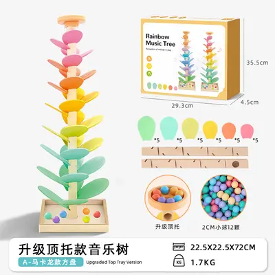Regenbogen-Musikbaum aus Holz, Kinder-Lernspielzeug, Frühförderung, Babygeschenk - 13