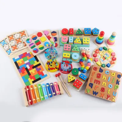 Children's Eight-Tone Xylophone and Threading Educational Toy Set - 3