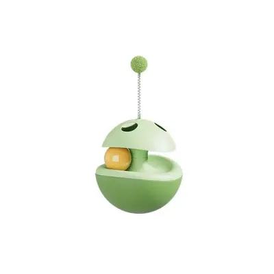 Tumbler Food Dispensing Cat Toy with Teaser Wand
