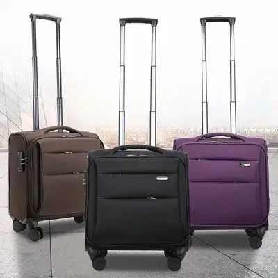 Oxford Cloth Men's Suitcase with Combination Lock and Universal Wheels - 1